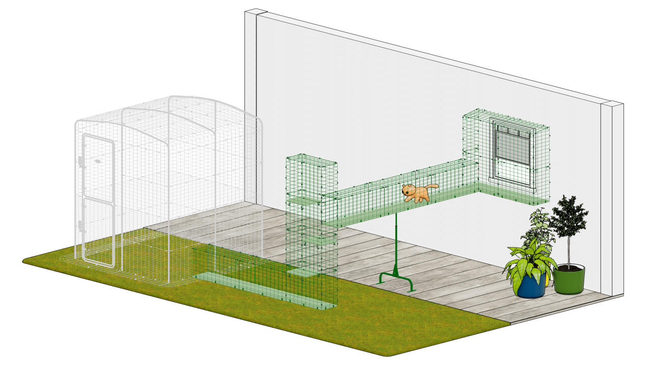 Catio recinto per gatti da esterno tunnel passerella personalizzabile allestimento