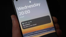 Primo piano della notifica dell'applicazione Omlet su uno smartphone