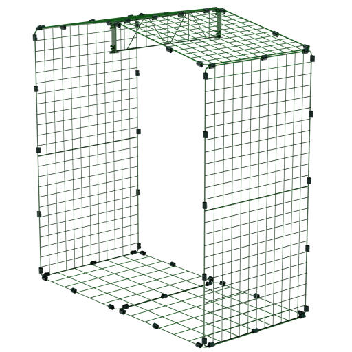 Estensione per la gabbia per conigli Zippi con tetto e rete sotto il pavimento - doppia altezza