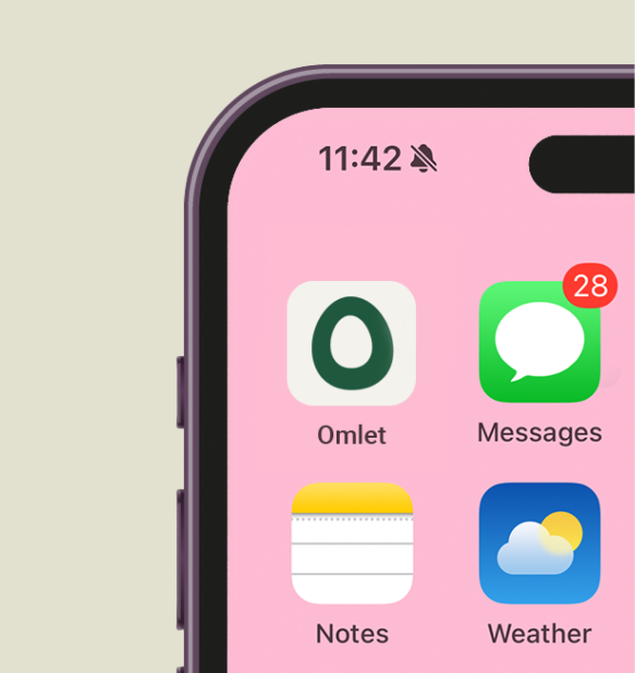 Immagine dell'icona dell'app Omlet su un telefono cellulare