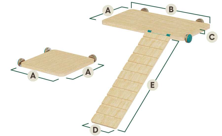 Dimensioni delle piattaforme e delle rampe per criceti